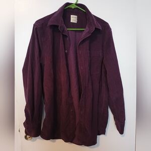 Purple Corduroy Button-Down Shirt